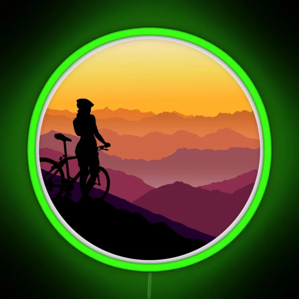 Mountain Bike Adventure Awaits RGB Neon Sign