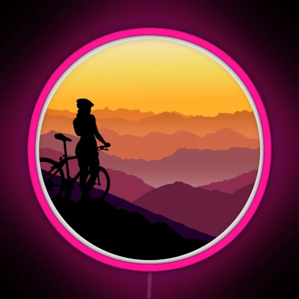 Mountain Bike Adventure Awaits RGB Neon Sign