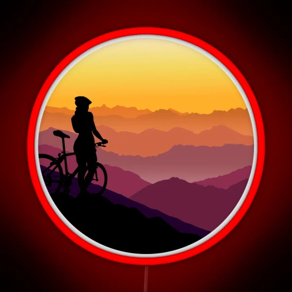 Mountain Bike Adventure Awaits RGB Neon Sign