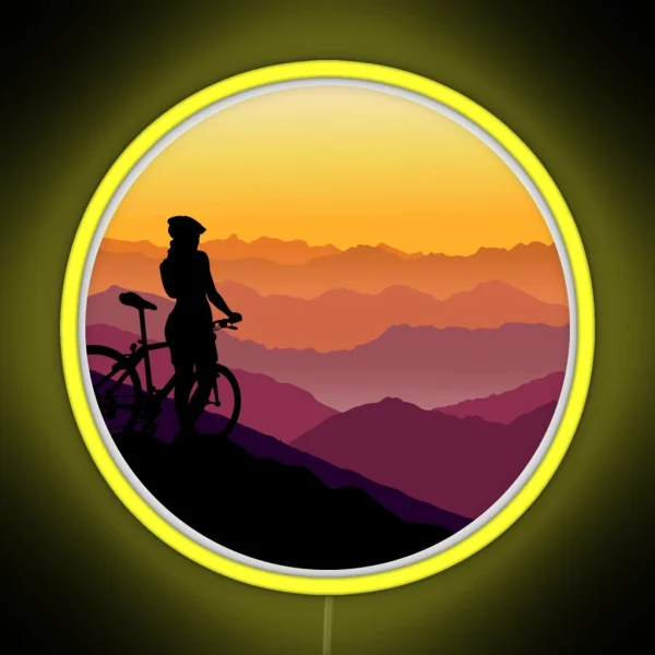 Mountain Bike Adventure Awaits RGB Neon Sign