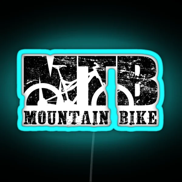 Mountain Bike Distressed And Vintage MTB RGB Neon Sign