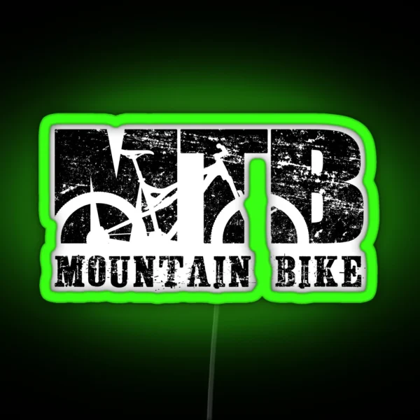 Mountain Bike Distressed And Vintage MTB RGB Neon Sign
