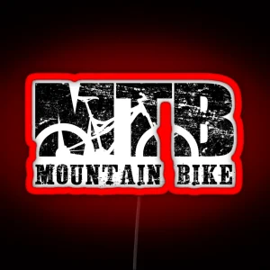 Mountain Bike Distressed And Vintage MTB RGB Neon Sign