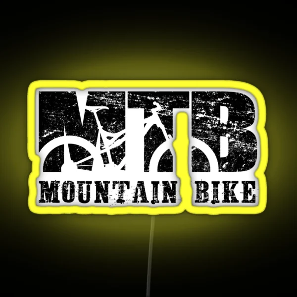 Mountain Bike Distressed And Vintage MTB RGB Neon Sign