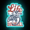 mountain bike downhill neon sign rgb blue