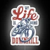mountain bike downhill rgb neon sign on white background