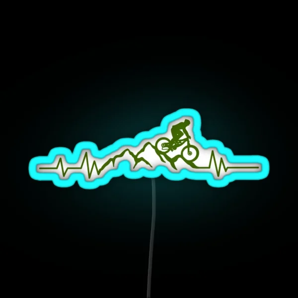 Mountain Bike Heartbeat RGB Neon Sign