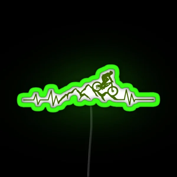 Mountain Bike Heartbeat RGB Neon Sign