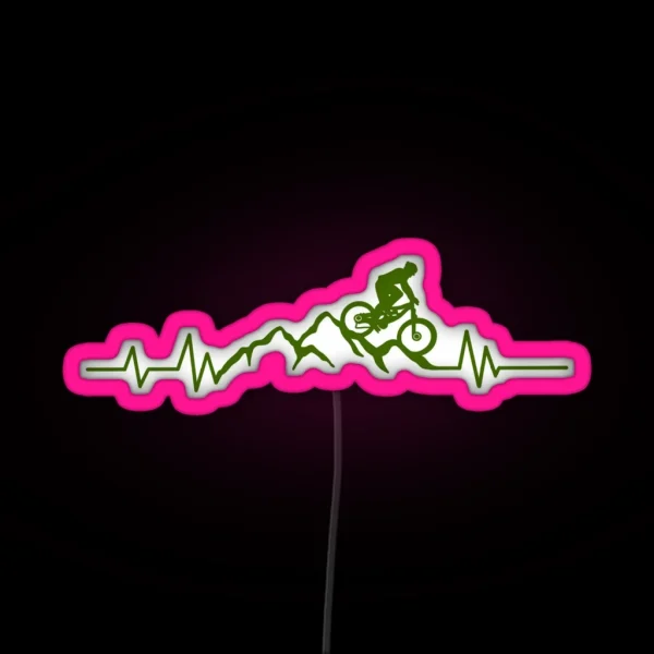 Mountain Bike Heartbeat RGB Neon Sign