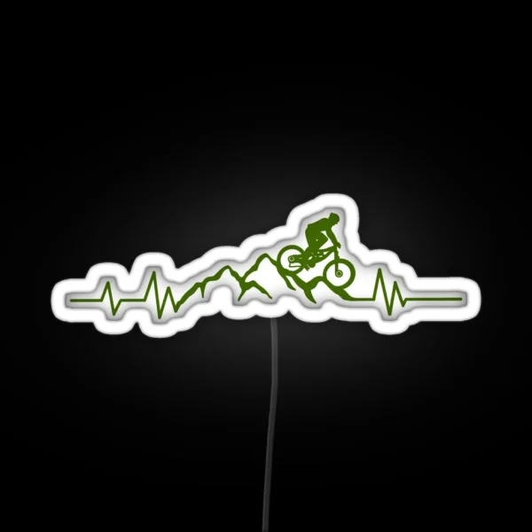 Mountain Bike Heartbeat RGB Neon Sign