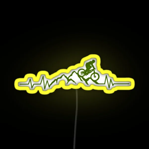 Mountain Bike Heartbeat RGB Neon Sign