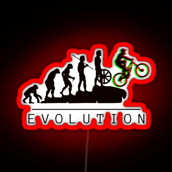 Mountain Bike Wheelie Evolution RGB Neon Sign