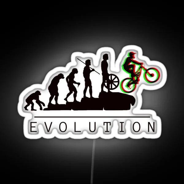 Mountain Bike Wheelie Evolution RGB Neon Sign