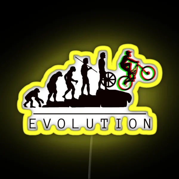 Mountain Bike Wheelie Evolution RGB Neon Sign