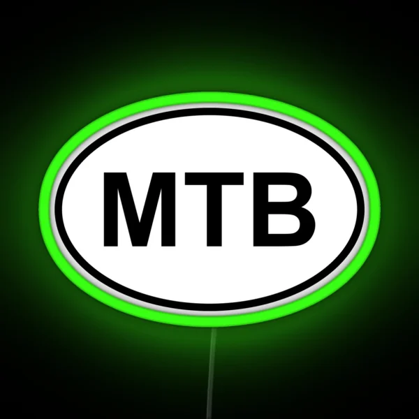 Mountain Bike White And Black Oval Design RGB Neon Sign