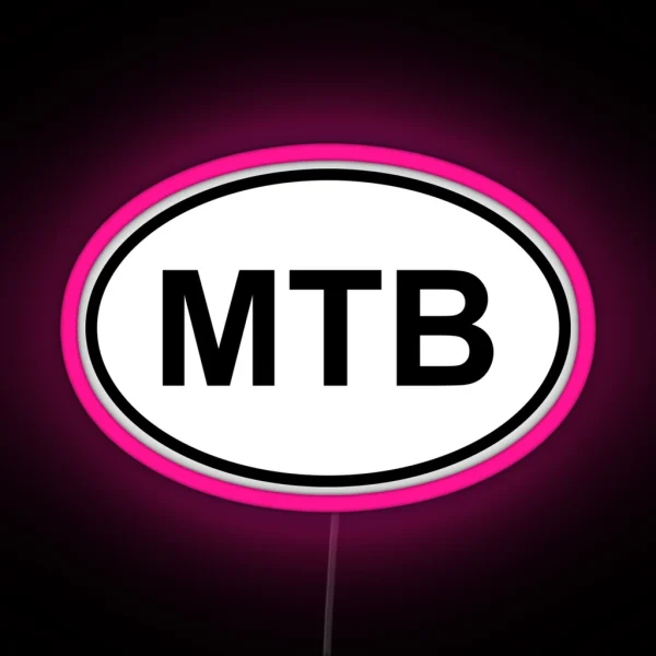 Mountain Bike White And Black Oval Design RGB Neon Sign