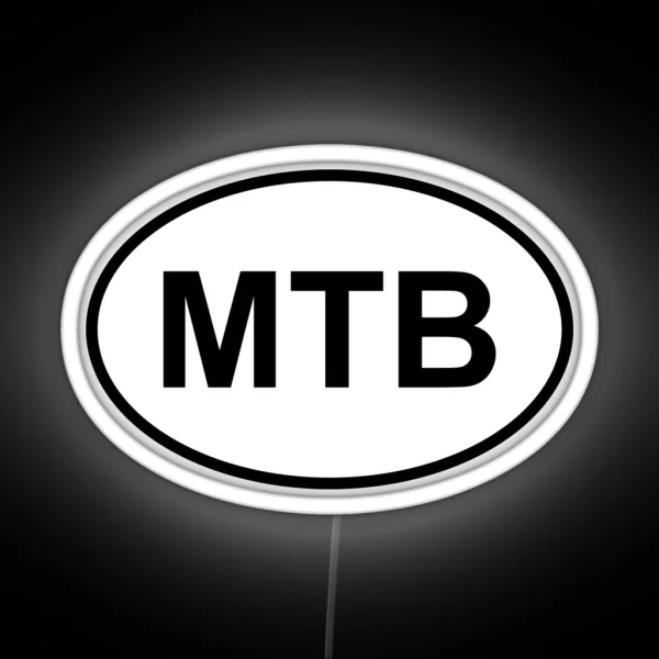 Mountain Bike White And Black Oval Design RGB Neon Sign
