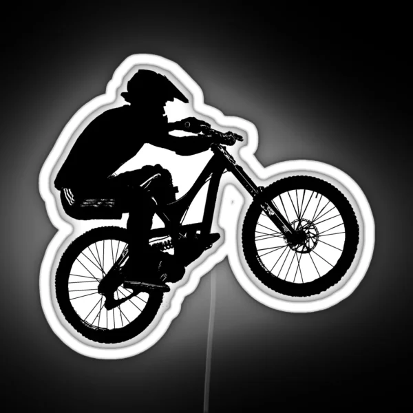 Mountain Biker Silhouette RGB Neon Sign