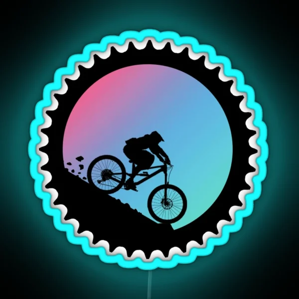 Mountain Biking Decal RGB Neon Sign