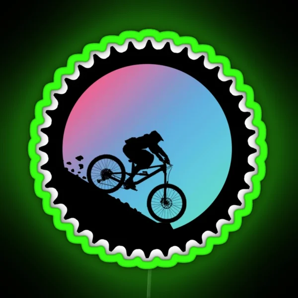 Mountain Biking Decal RGB Neon Sign