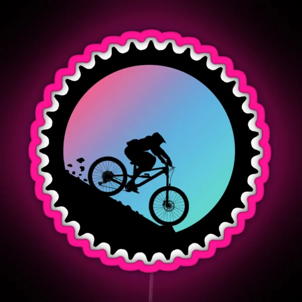 Mountain Biking Decal RGB Neon Sign