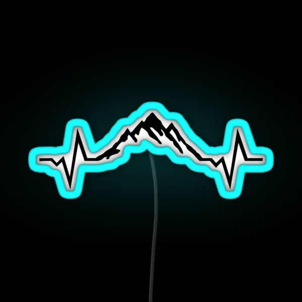 Mountain Heartbeat Mountains RGB Neon Sign