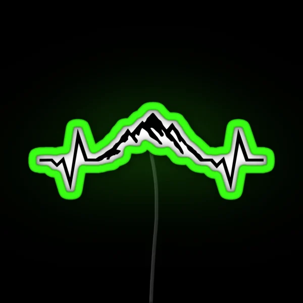 Mountain Heartbeat Mountains RGB Neon Sign