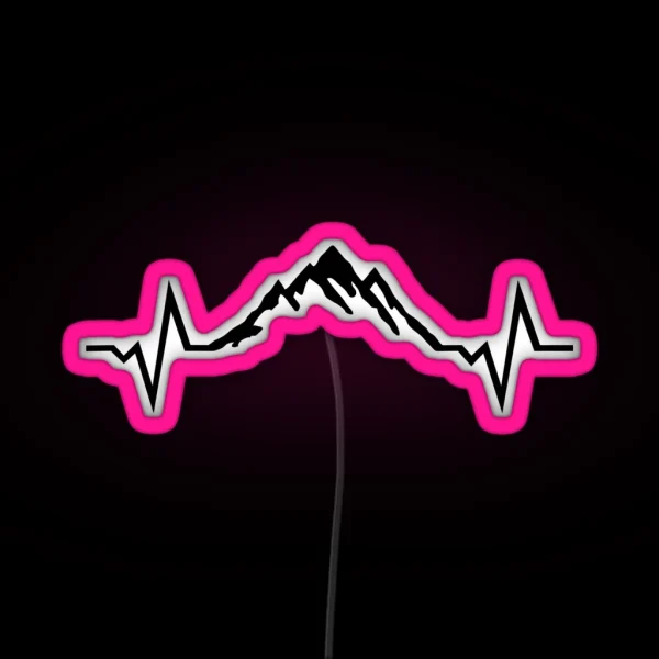 Mountain Heartbeat Mountains RGB Neon Sign