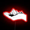 mountain in hands rgb neon sign red