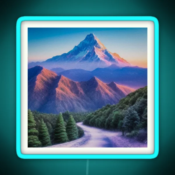 Mountain Peaks Tourism RGB Neon Sign