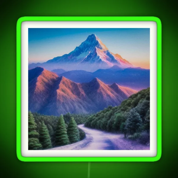 Mountain Peaks Tourism RGB Neon Sign