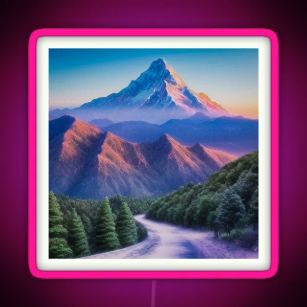 Mountain Peaks Tourism RGB Neon Sign