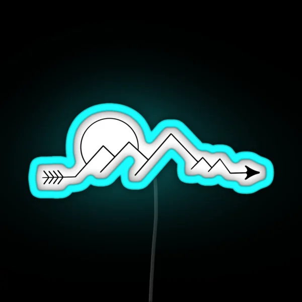 Mountain Range Arrow Scene RGB Neon Sign