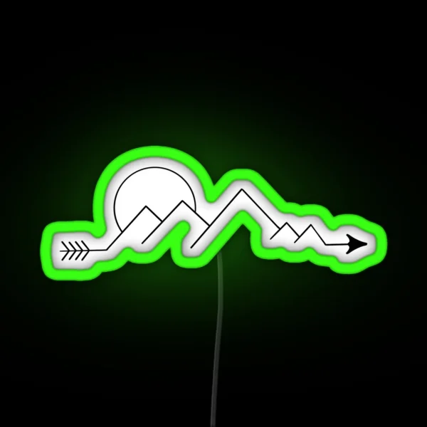 Mountain Range Arrow Scene RGB Neon Sign
