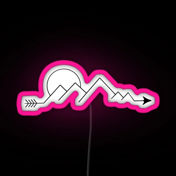 Mountain Range Arrow Scene RGB Neon Sign