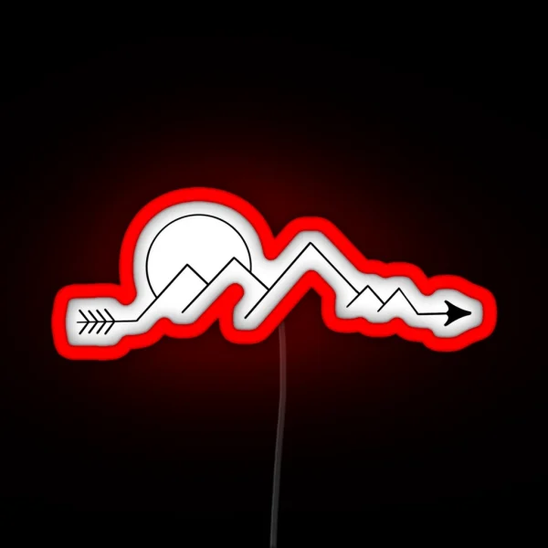 Mountain Range Arrow Scene RGB Neon Sign