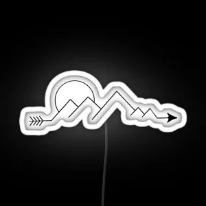 Mountain Range Arrow Scene RGB Neon Sign
