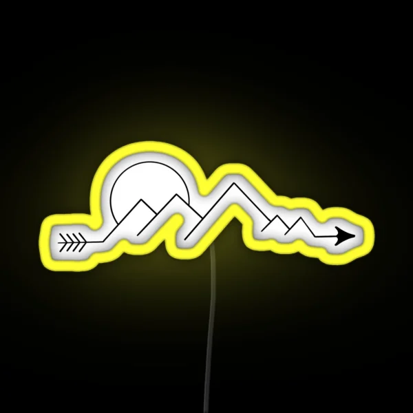 Mountain Range Arrow Scene RGB Neon Sign