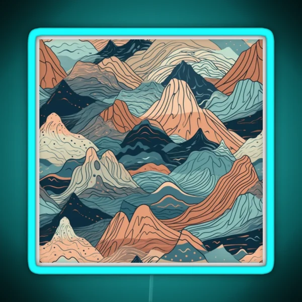 Mountain Range RGB Neon Sign