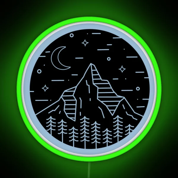 Mountain Scene Dual Tone RGB Neon Sign