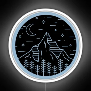 Mountain Scene Dual Tone RGB Neon Sign