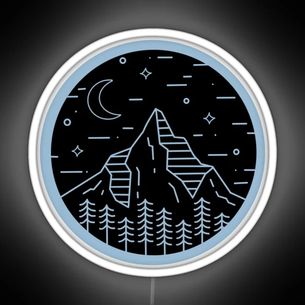Mountain Scene Dual Tone RGB Neon Sign