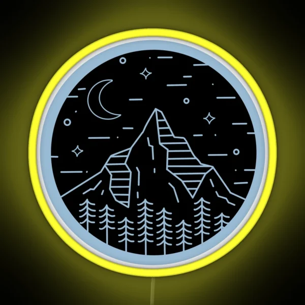 Mountain Scene Dual Tone RGB Neon Sign