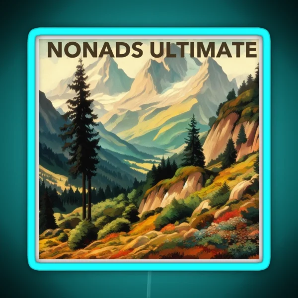 Mountain Scene Nonads RGB Neon Sign