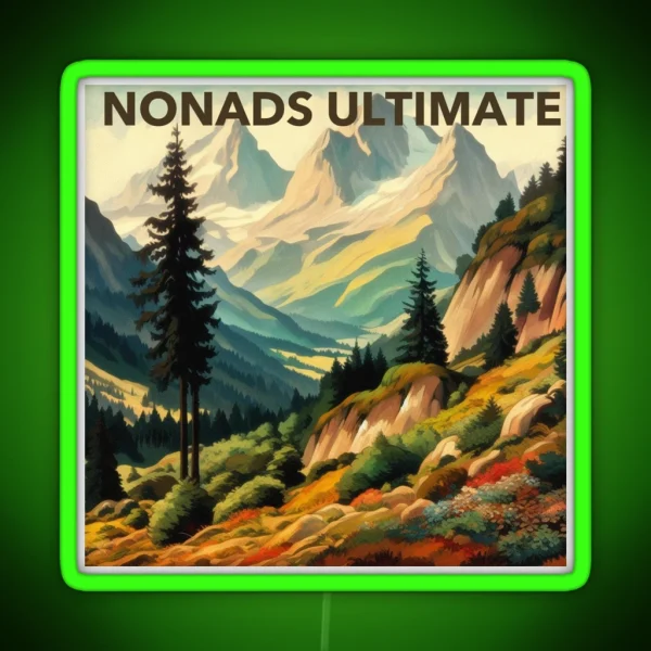Mountain Scene Nonads RGB Neon Sign