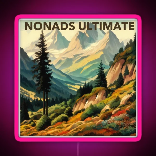 Mountain Scene Nonads RGB Neon Sign