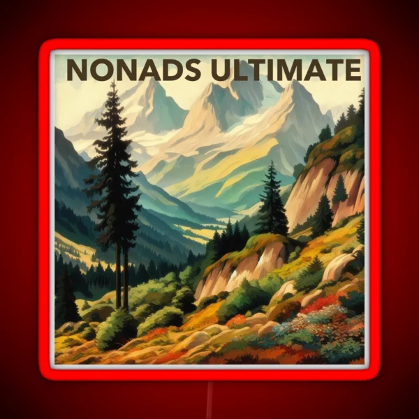 Mountain Scene Nonads RGB Neon Sign