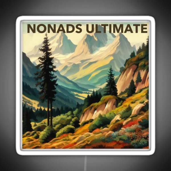 Mountain Scene Nonads RGB Neon Sign