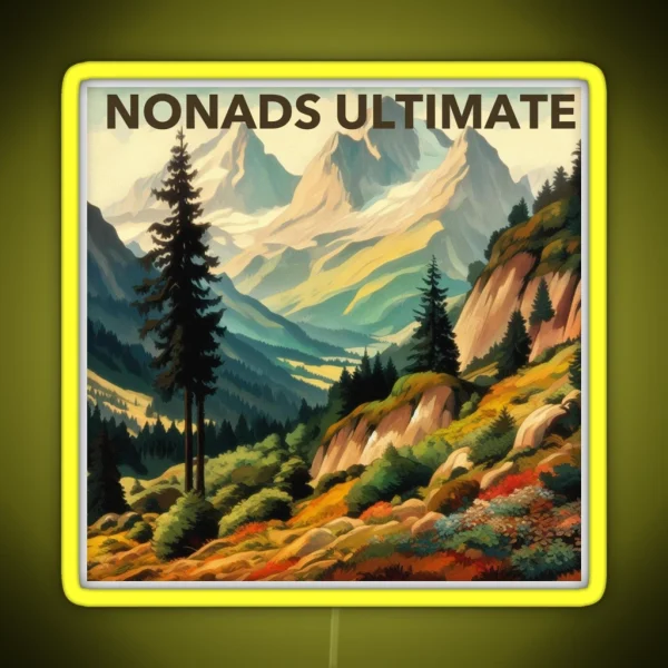 Mountain Scene Nonads RGB Neon Sign