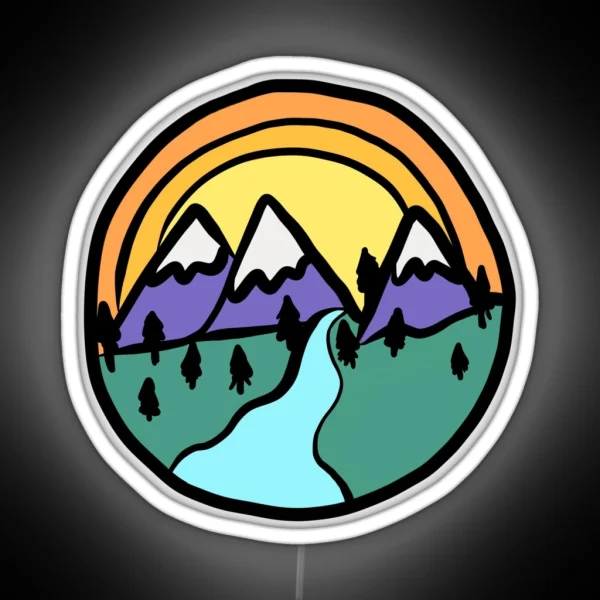 Mountain Scene RGB Neon Sign